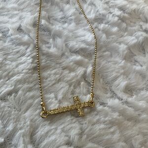 Gold Cross Pendant Necklace - Women Jewelry